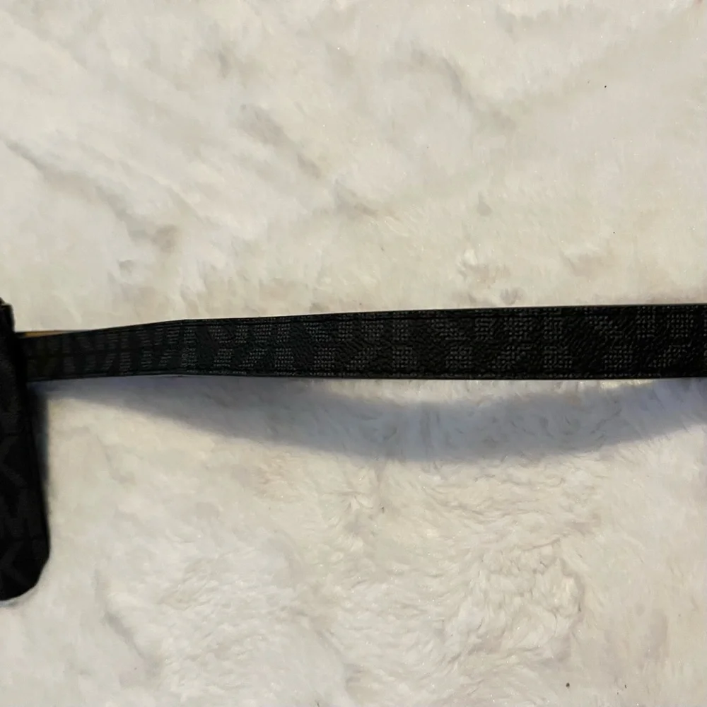 Michael Kors Black MK Logo Designer Belt Bag Fanny Pack Waist Bag